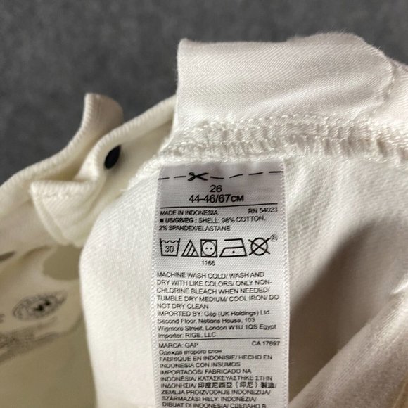 Gap 1969 Jeans Women's Size 26 Slim Crop White Cotton Blend Adults - Picture 10 of 10